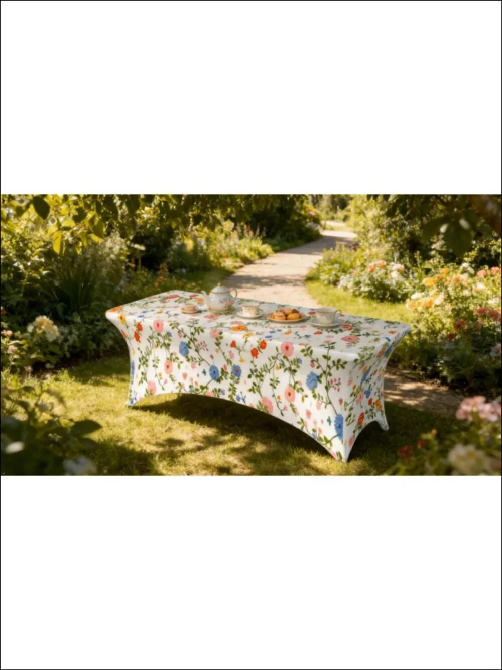 Spandex Tablecloth 6FT Fitted Rectangular Stretch Wrinkle Resistant